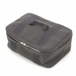$$ HERMES エルメス エールライン バニティバッグ グレー Cランク
