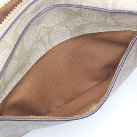  COACH コーチ シグネチャー ショルダーバッグ 91677 ベージュ×ホワイト