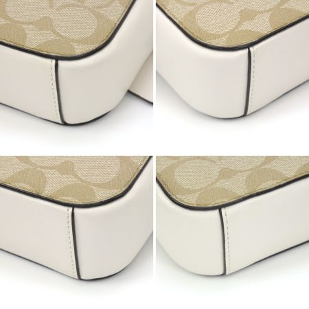  COACH コーチ シグネチャー ショルダーバッグ 91677 ベージュ×ホワイト