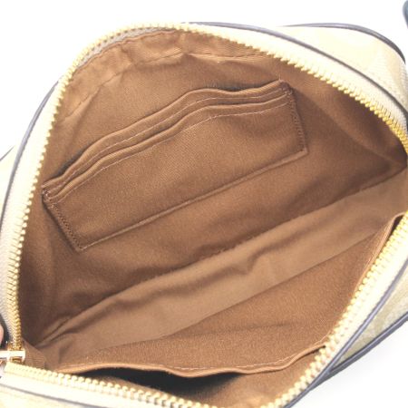  COACH コーチ シグネチャー ショルダーバッグ 91677 ベージュ×ホワイト