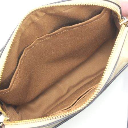  COACH コーチ シグネチャー ショルダーバッグ 91677 ベージュ×ホワイト