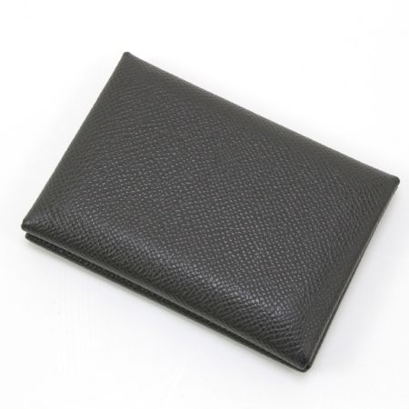  HERMES エルメス ヴォーエプソン カルヴィデュオ 名刺入れ U FM010 PM グレー