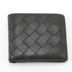 $$ BOTTEGA VENETA ボッテガヴェネタ イントレチャート 2つ折り財布 P019252849 ブラック Cランク
