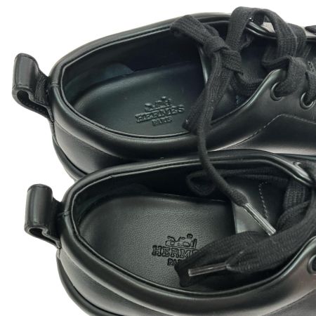  HERMES エルメス レザースニーカー 24～24.5cm 232109Z ブラック