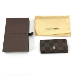 $$ LOUIS VUITTON ルイヴィトン キーケース ダミエ ミュルティクレ4 N62631 Cランク