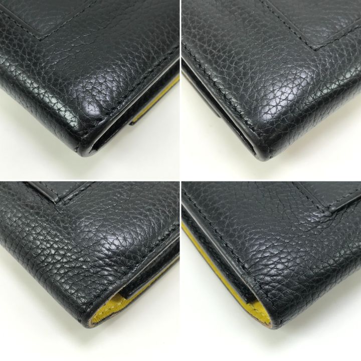 CELINE セリーヌ 長財布 ラージフラップマルチファンクション S-BA-0193 ブラック×イエロー CELINE セリーヌ 長財布 ラージフラップマルチファンクション S-BA