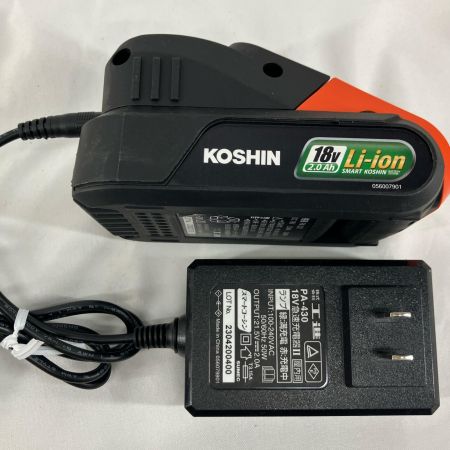 KOSHIN 高圧洗浄機 SJC-1820 ホワイト 充電器・充電池2個付
