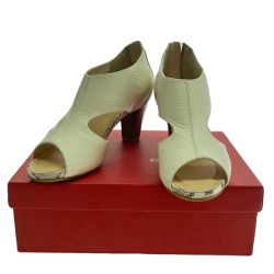 $$ REGAL リーガル ホワイトレザーオープントゥサンダル 23.5cm アイボリー Aランク