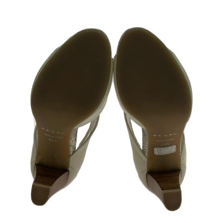  REGAL リーガル ホワイトレザーオープントゥサンダル 23.5cm アイボリー