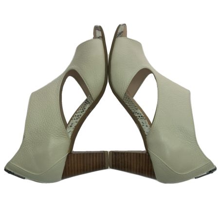  REGAL リーガル ホワイトレザーオープントゥサンダル 23.5cm アイボリー