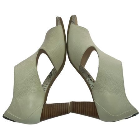  REGAL リーガル ホワイトレザーオープントゥサンダル 23.5cm アイボリー