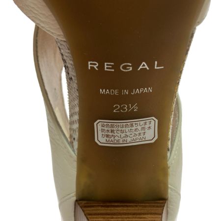  REGAL リーガル ホワイトレザーオープントゥサンダル 23.5cm アイボリー