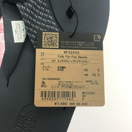  THE NORTH FACE ザノースフェイス ビーチサンダル SIZE 23cm NF52252 グレー