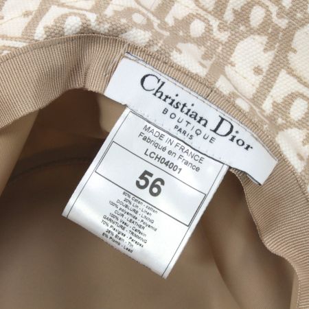  Christian Dior クリスチャンディオール 帽子 ハット LCH04001 56cm チャーム付 ホワイト×レッド