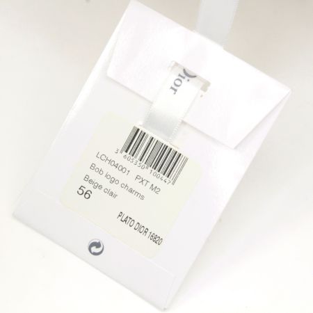  Christian Dior クリスチャンディオール 帽子 ハット LCH04001 56cm チャーム付 ホワイト×レッド