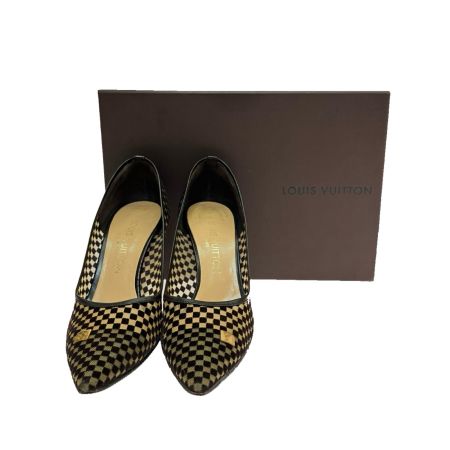  LOUIS VUITTON ルイヴィトン パンプス ダミエメッシュ 36 23.0cm ブラウン