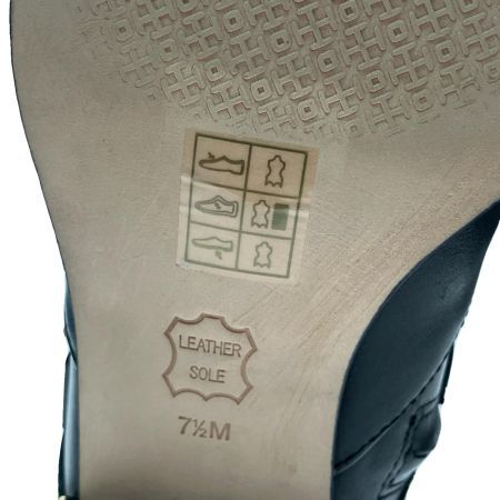  TORY BURCH トリーバーチ カウレザー ローヒール ロングブーツ  24.5cm 40343 ブラック