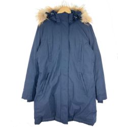 $$ TORY BURCH トリーバーチ リアルファー付き ロングダウンコート ネイビー Bランク