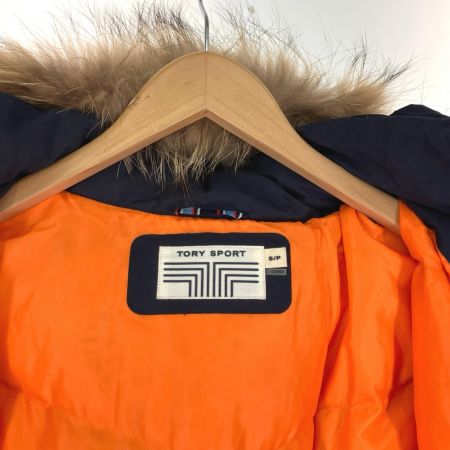  TORY BURCH トリーバーチ リアルファー付き ロングダウンコート ネイビー