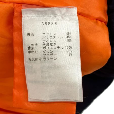  TORY BURCH トリーバーチ リアルファー付き ロングダウンコート ネイビー