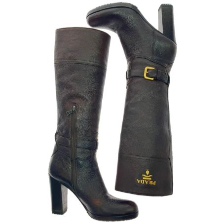  PRADA プラダ ロングブーツ　ダークブラウン 22cm