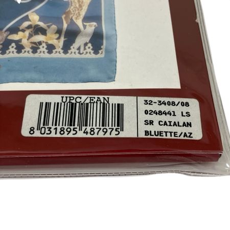  Salvatore Ferragamo サルヴァトーレフェラガモ 鳥 キリン柄 スカーフ ブルー