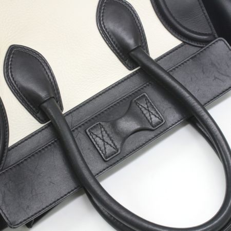  CELINE セリーヌ ラゲージバッグ ミニショッパー ハンドバッグ ブラック×ホワイト