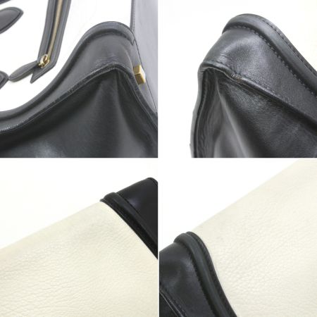 CELINE セリーヌ ラゲージバッグ ミニショッパー ハンドバッグ ブラック×ホワイト
