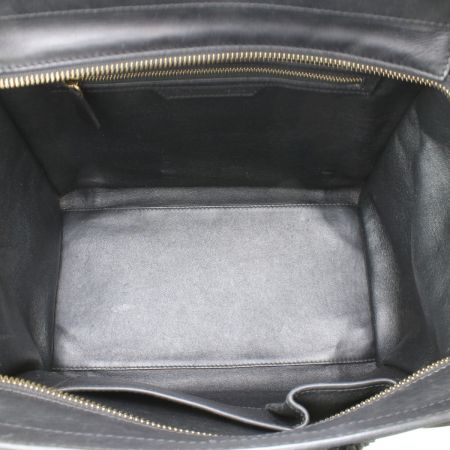  CELINE セリーヌ ラゲージバッグ ミニショッパー ハンドバッグ ブラック×ホワイト