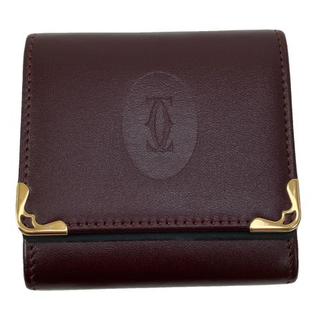  Cartier カルティエ ルティエ マストライン レザー コインケース ボルドー
