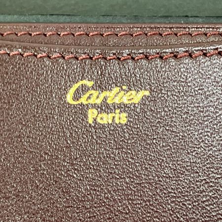  Cartier カルティエ ルティエ マストライン レザー コインケース ボルドー