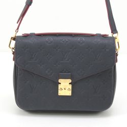 $$ LOUIS VUITTON ルイヴィトン モノグラムプラント ポシェットメティスMM 2WAYショルダーバッグ M44071 ネイビー Bランク