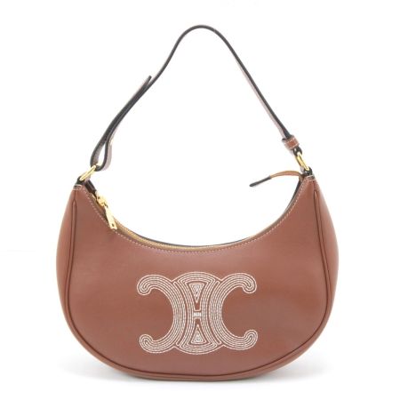  CELINE セリーヌ トリオンフアヴァミディアム セミショルダーバッグ ブラウン