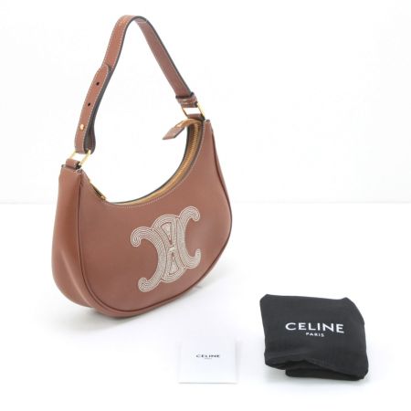  CELINE セリーヌ トリオンフアヴァミディアム セミショルダーバッグ ブラウン