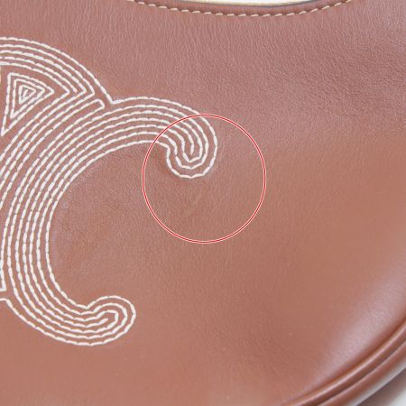  CELINE セリーヌ トリオンフアヴァミディアム セミショルダーバッグ ブラウン