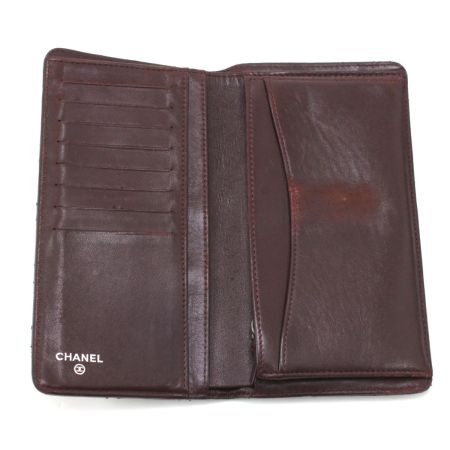  CHANEL シャネル ココマークマトラッセ 2つ折り長財布 ブラック