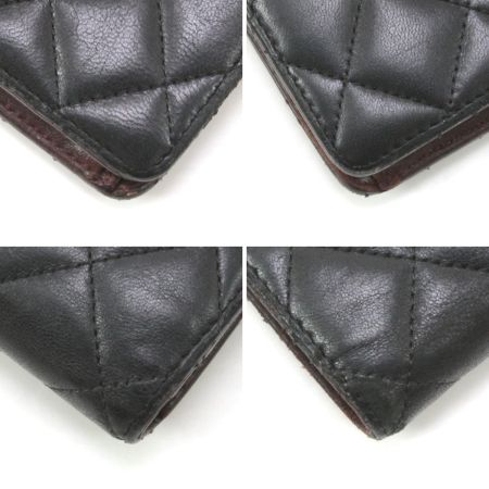  CHANEL シャネル ココマークマトラッセ 2つ折り長財布 ブラック