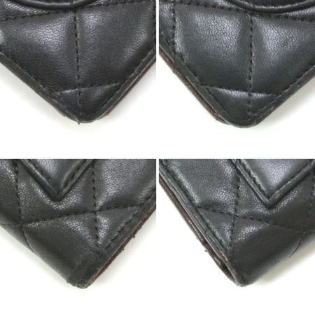  CHANEL シャネル ココマークマトラッセ 2つ折り長財布 ブラック