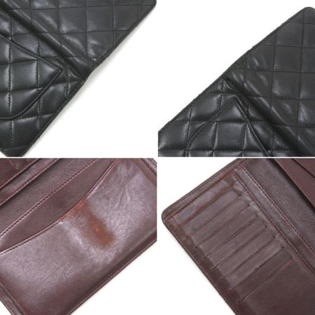  CHANEL シャネル ココマークマトラッセ 2つ折り長財布 ブラック