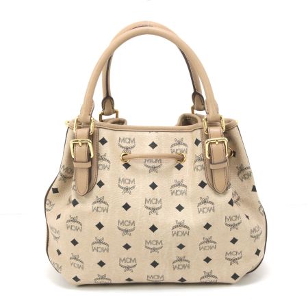  MCM エムシーエム ヴィセトスコーテッドキャンバス 巾着型 2WAYショルダーバッグ ベージュ