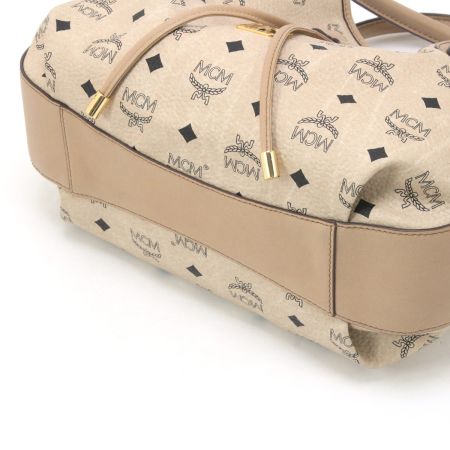  MCM エムシーエム ヴィセトスコーテッドキャンバス 巾着型 2WAYショルダーバッグ ベージュ