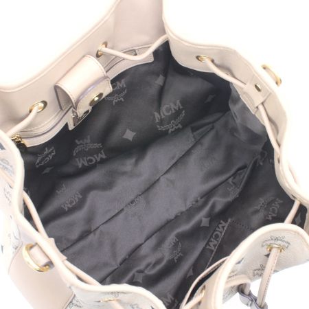  MCM エムシーエム ヴィセトスコーテッドキャンバス 巾着型 2WAYショルダーバッグ ベージュ