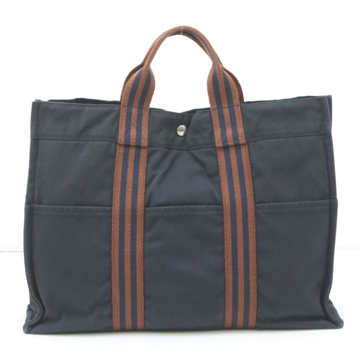 HERMES エルメス フールトゥMM トートバッグ ネイビー - 中古バッグ