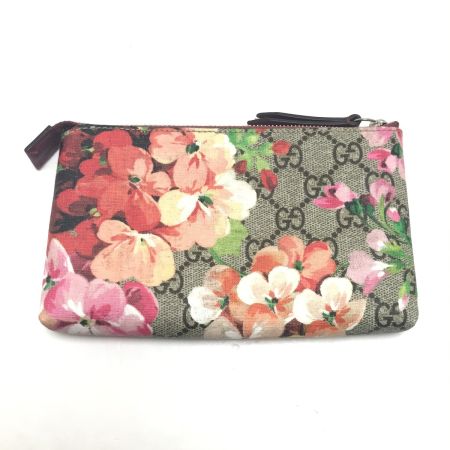  GUCCI グッチ ポーチ GGブルームス 内部ペン跡有 403006 ライトグレー