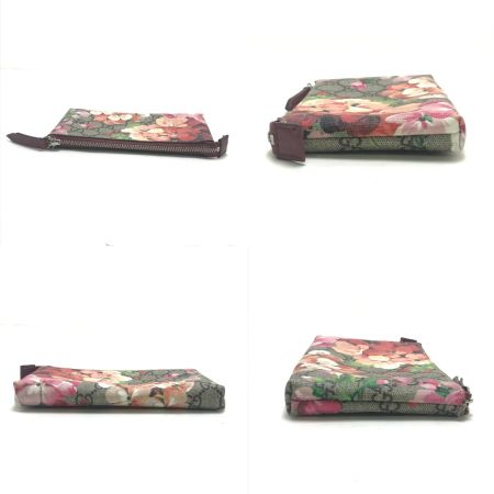  GUCCI グッチ ポーチ GGブルームス 内部ペン跡有 403006 ライトグレー