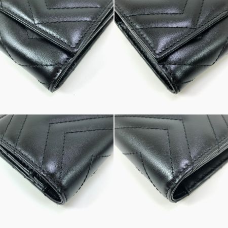  GUCCI グッチ 2つ折り長財布 GGマーモント ダブルG コンチネンタルウォレット 443436 ブラック