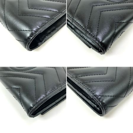  GUCCI グッチ 2つ折り長財布 GGマーモント ダブルG コンチネンタルウォレット 443436 ブラック