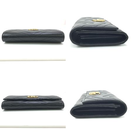  GUCCI グッチ 2つ折り長財布 GGマーモント ダブルG コンチネンタルウォレット 443436 ブラック