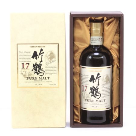 【北海道内限定発送】 NIKKA ニッカウヰスキー 竹鶴 ピュアモルト 17年 700ml 43度 ギフトBOX付 未開栓