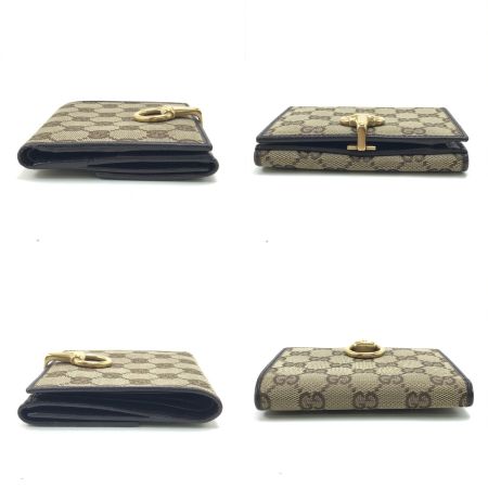  GUCCI グッチ 2つ折り財布 GG ホースビット 101603 ブラウン